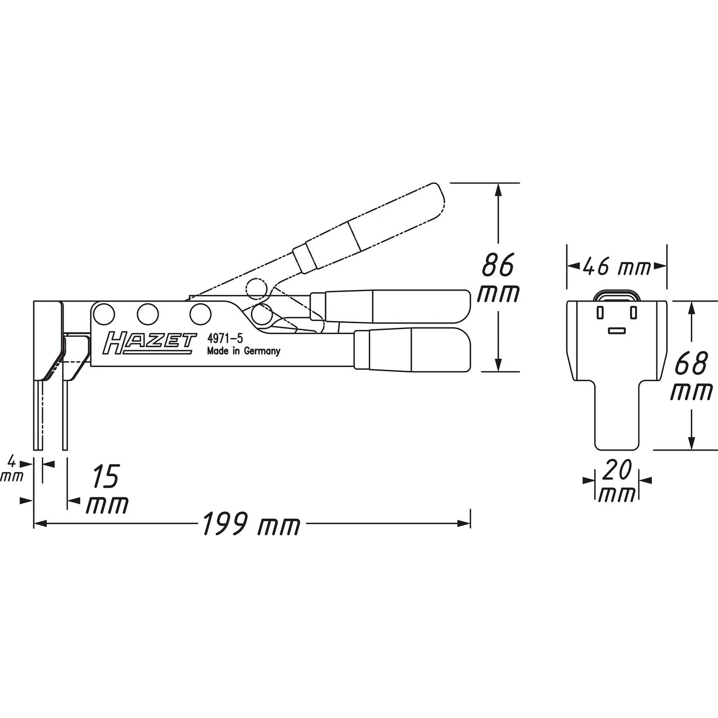 Hazet 4971-5 Brake piston readjusting pliers for bicycles