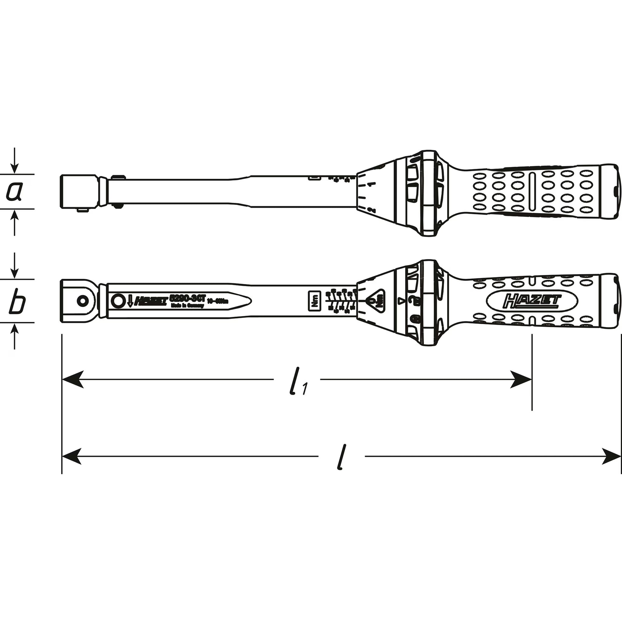Hazet 5280-3CTCAL 9 x 12 mm Torque wrench with DAkkS calibration certificate ∙ 2.5 – 25 Nm ∙ ±3%