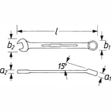 Hazet 600LG-11 Combination wrench ∙ extra long ∙ slim design