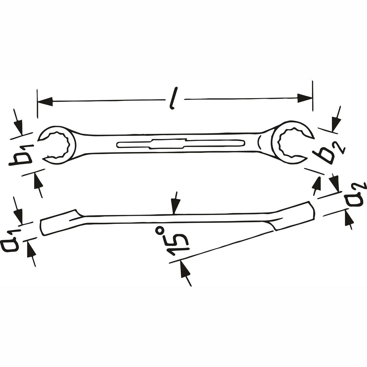 Hazet 612-12X14 Double box-end wrench ∙ open