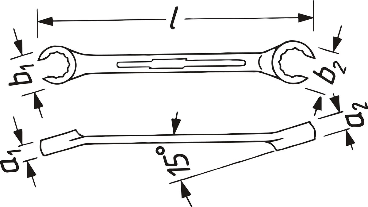 Hazet 612-17X19 Double box-end wrench ∙ open