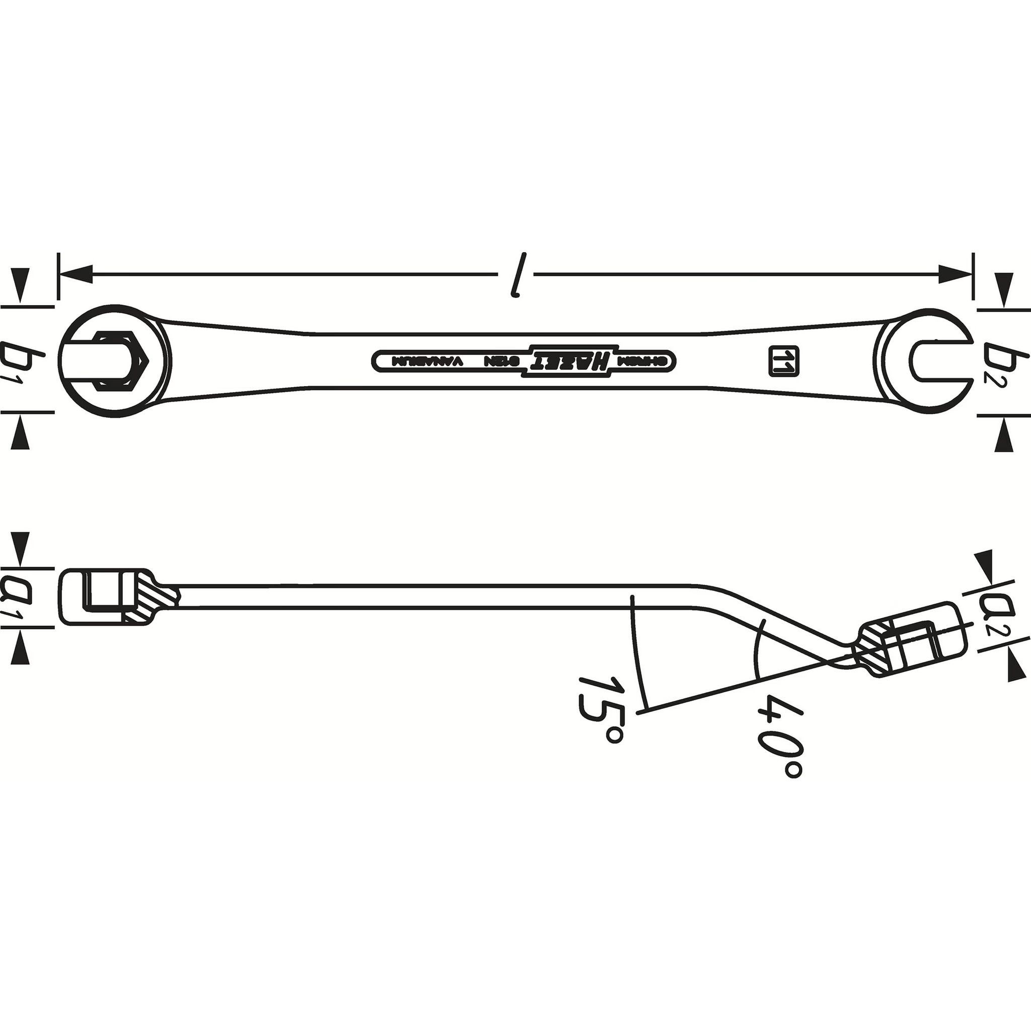 Hazet 612N-11 Brake line wrench - open