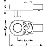 Hazet 6401-1 Insert reversible ratchet