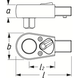 Hazet 6404-1 - Insert reversible ratchet