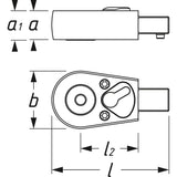 Hazet 6408 Insert reversible ratchet for bits
