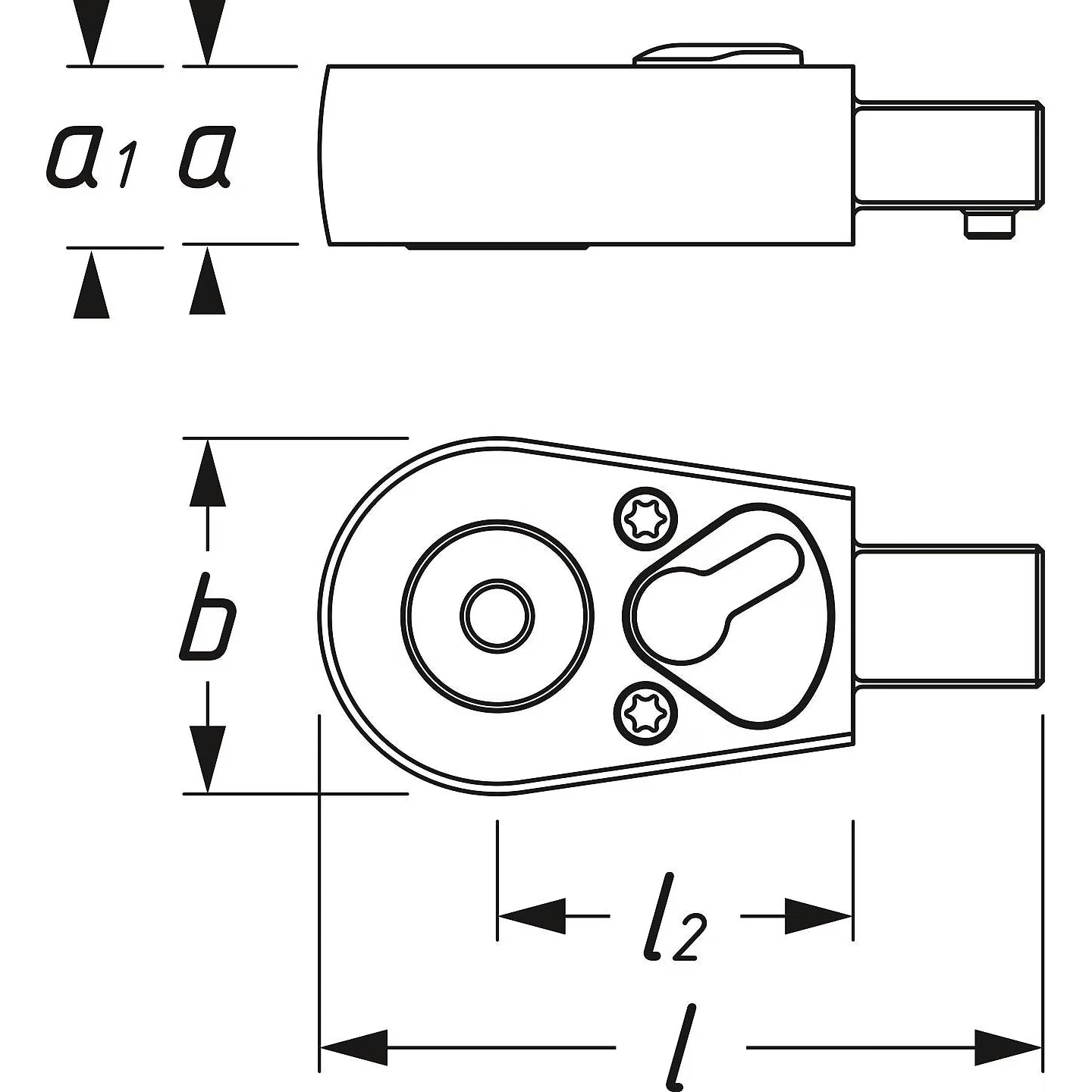 Hazet 6408 Insert reversible ratchet for bits