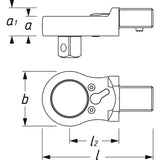 Hazet 6602-1 3⁄8″ Insert reversible ratchet