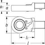 Hazet 6606D-19 Ratcheting insert box-end wrench