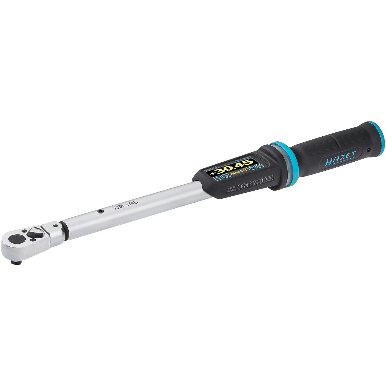 Hazet 7291-2STAC 9 x 12 mm ∙ 3⁄8″ Electronic torque wrench with built-in angle gauge ∙ 10 – 100 Nm ∙ 7.5 – 75 lbf.ft ∙ ±1%