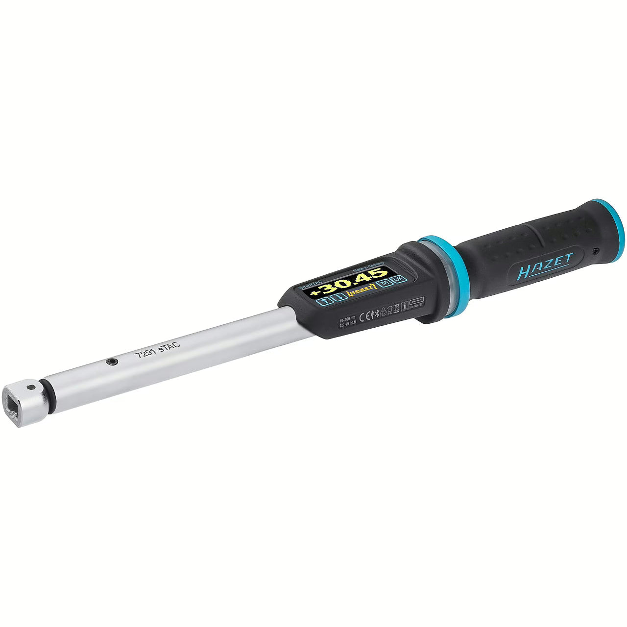 Hazet 7291-2STAC 9 x 12 mm ∙ 3⁄8″ Electronic torque wrench with built-in angle gauge ∙ 10 – 100 Nm ∙ 7.5 – 75 lbf.ft ∙ ±1%