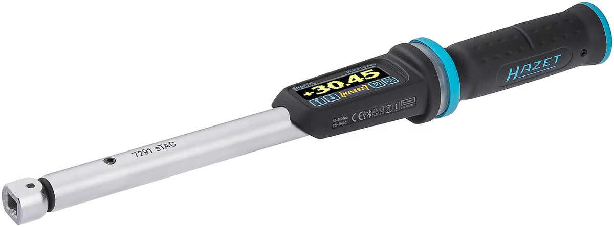 Hazet 7291-2STACCAL 9 x 12 mm ∙ 3⁄8″ Electronic torque wrench with built-in angle gauge ∙ 10 – 100 Nm ∙ 7.5 – 75 lbf.ft ∙ ±1%