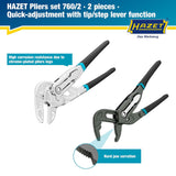 Hazet 760-2 Set of grip pliers wrenches and universal pliers