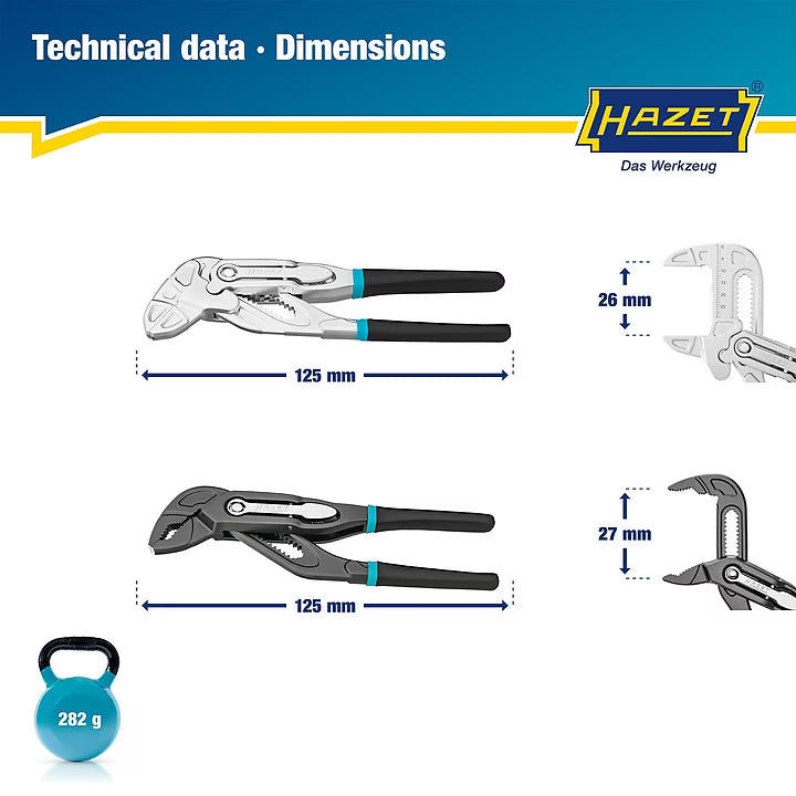Hazet 760-2 Set of grip pliers wrenches and universal pliers