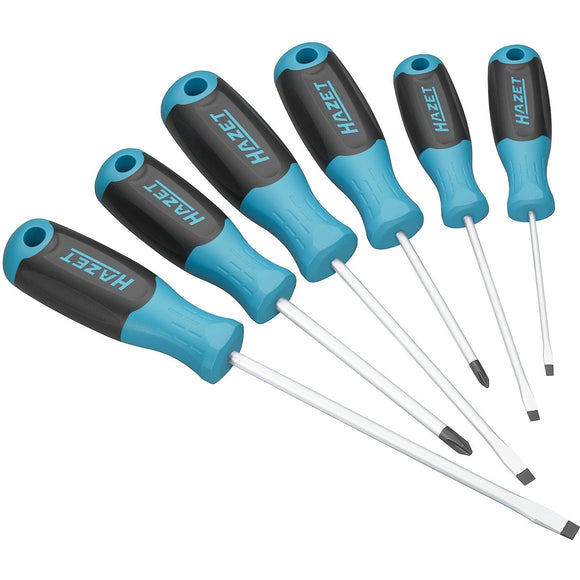 Hazet 811/6 Slotted and Phillips Screwdriver Set with 3K Handles, 6 Pieces