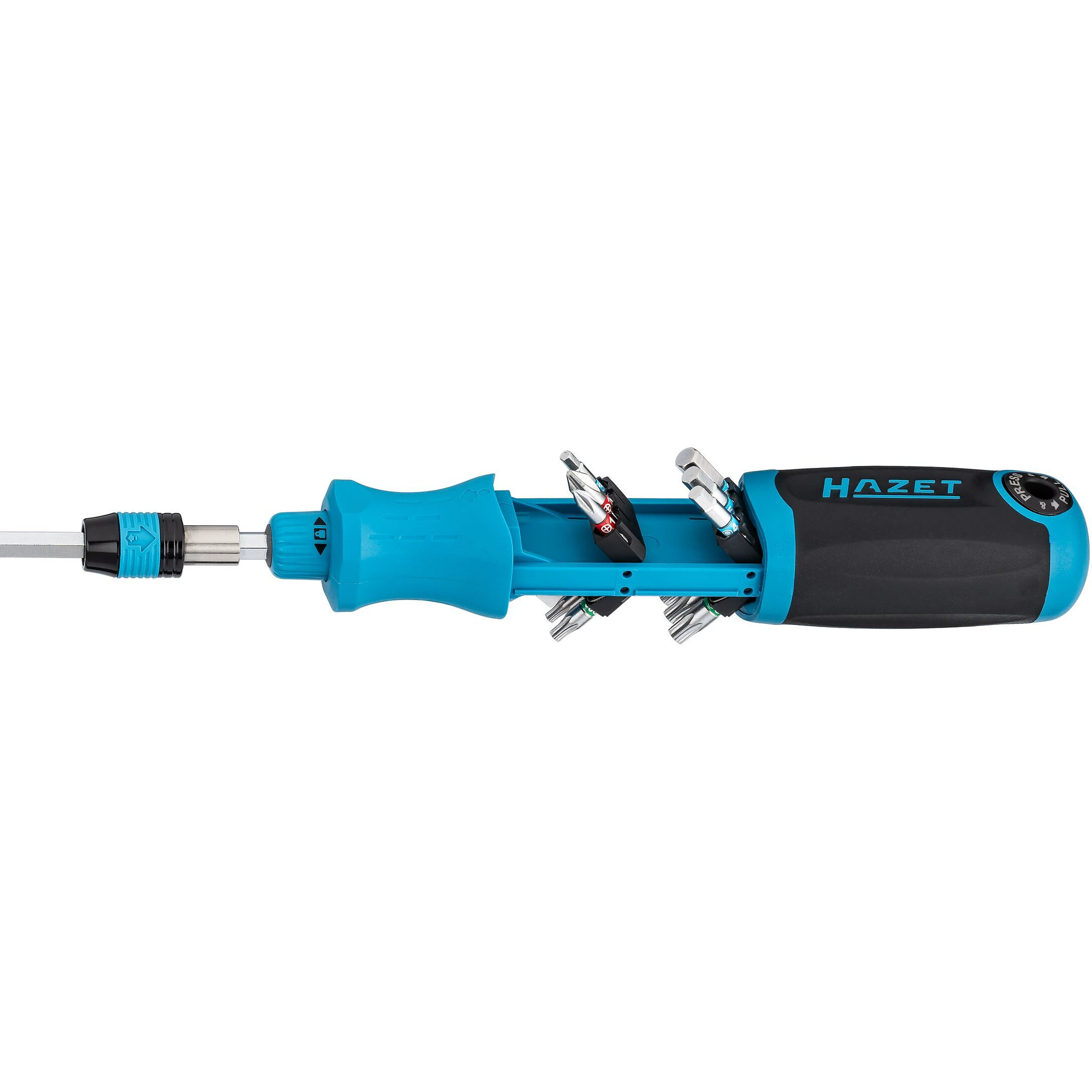 Hazet 811R-4 Ratcheting 1/4" Bit Holding Screwdriver with Magazine