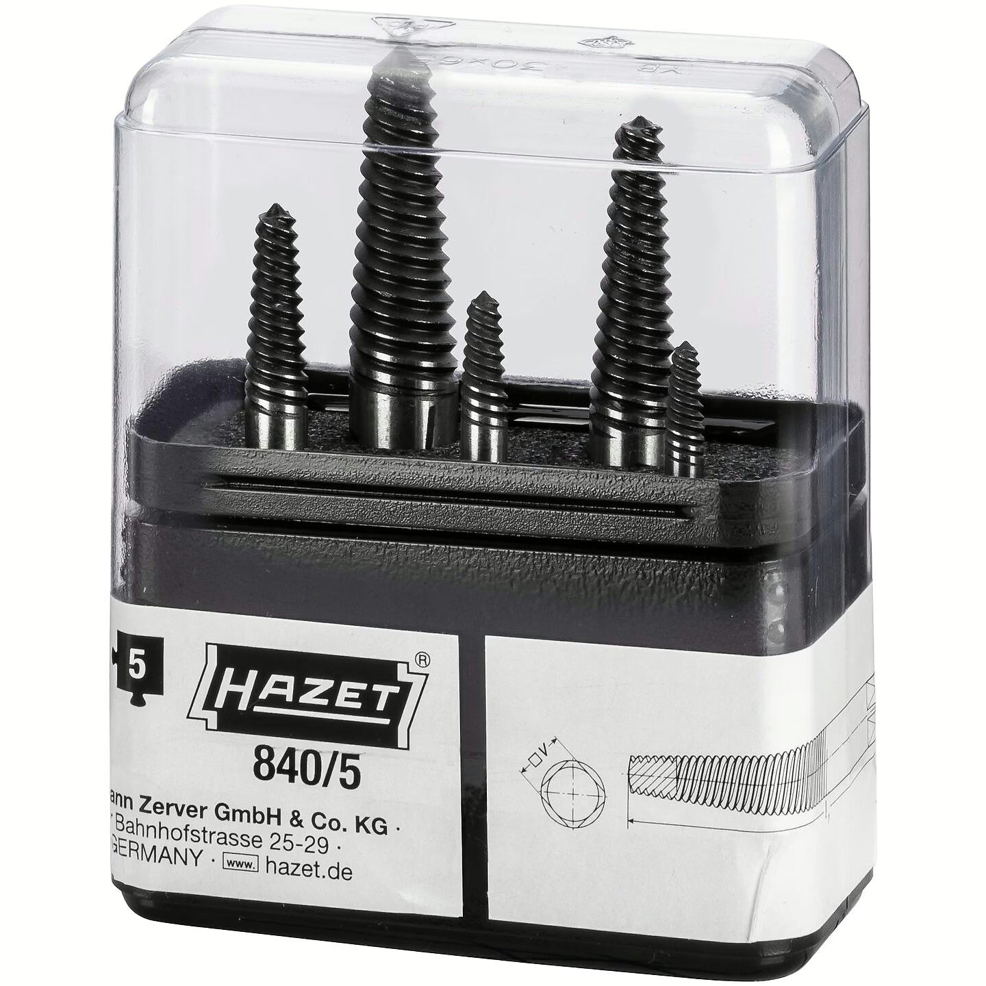 Hazet 840/5 Screw extractor set