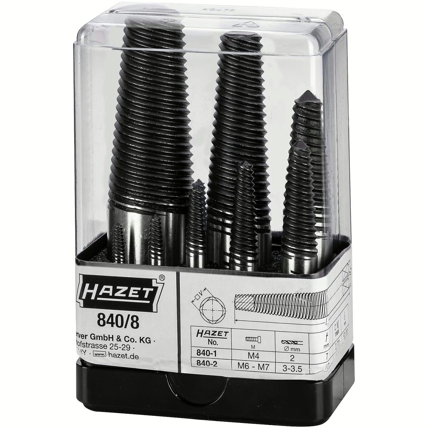 Hazet 840/8 Screw extractor set