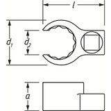 Hazet 848Z-19 - 12 Point Crowfoot Socket, 19mm, 3/8" Drive