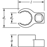 Hazet 848Z-30 1⁄2″ Box-end wrench ∙ open ∙ 12-point outer profile ∙ 30 mm