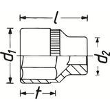 Hazet 850LG-5 - 1⁄4″ 6 Point Socket, 5mm