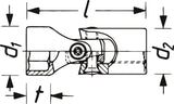 Hazet 880G-12 3⁄8″ Universal joint socket ∙ Outside 12-point traction profile ∙ 16 mm