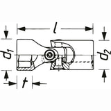 Hazet 880G-14 3⁄8″ Universal joint socket ∙ Outer 6-point traction profile ∙ 14 mm