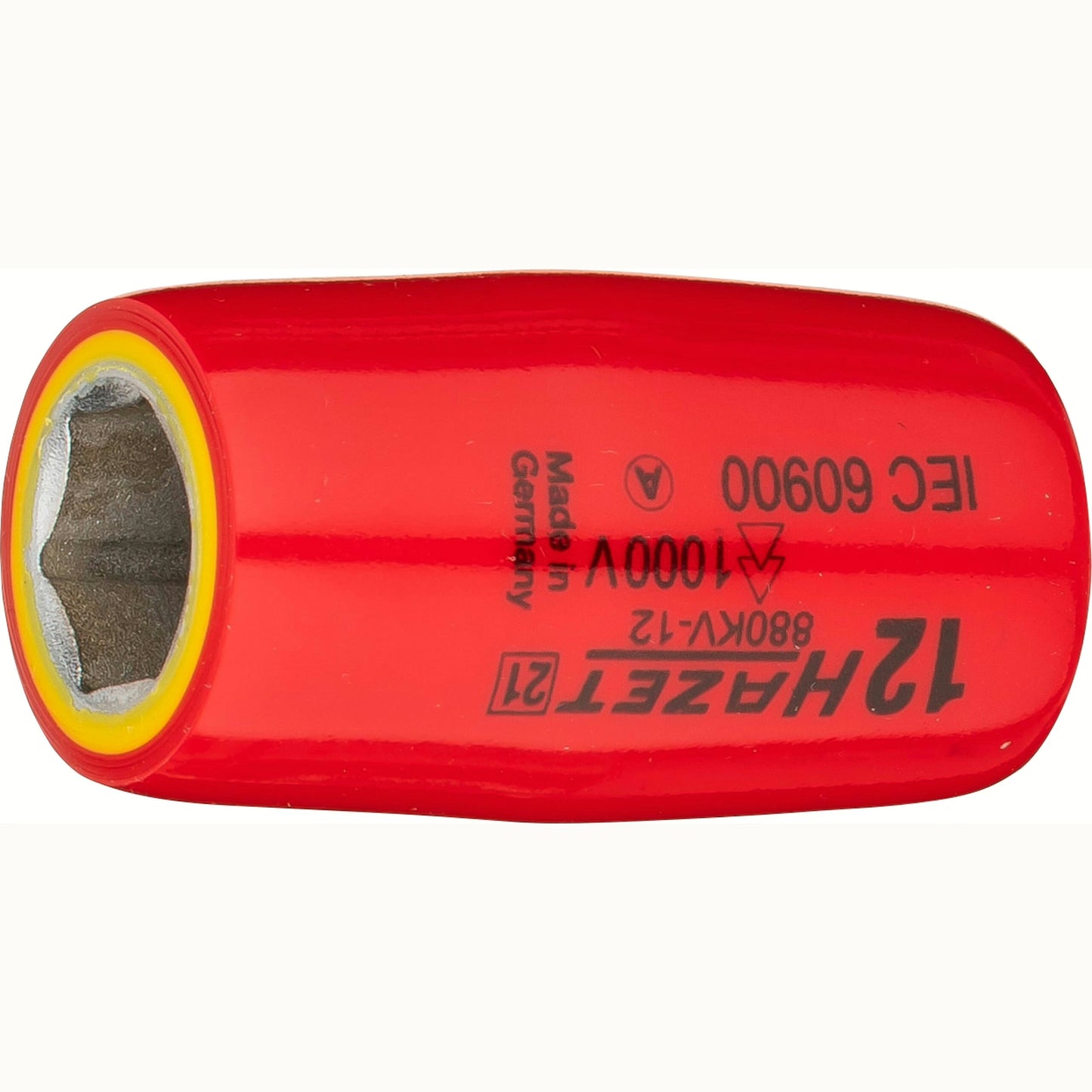 Hazet 880KV-12 3⁄8″ Socket ∙ with protective insulation ∙ Outside hexagon traction profile ∙ 12 mm