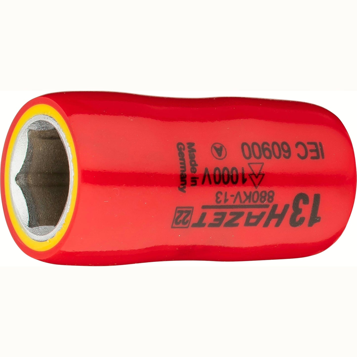 Hazet 880KV-13 3⁄8″ Socket ∙ with protective insulation ∙ Outside hexagon traction profile ∙ 13 mm
