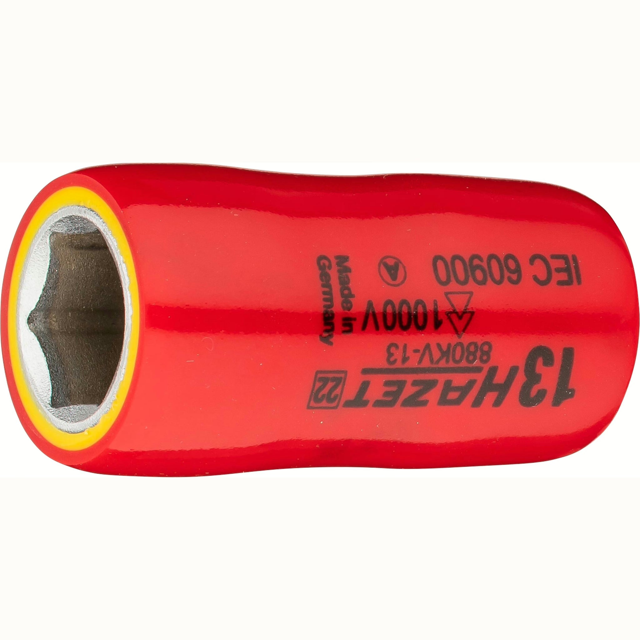Hazet 880KV-13 3⁄8″ Socket ∙ with protective insulation ∙ Outside hexagon traction profile ∙ 13 mm