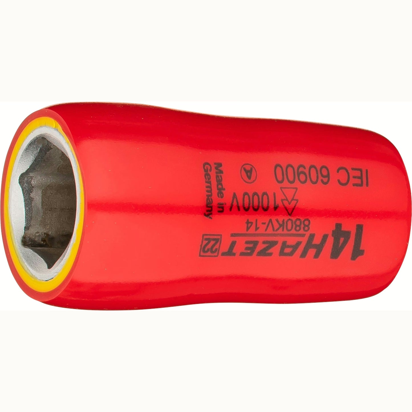 Hazet 880KV-14 3⁄8″ Socket ∙ with protective insulation ∙ Outside hexagon traction profile ∙ 14 mm