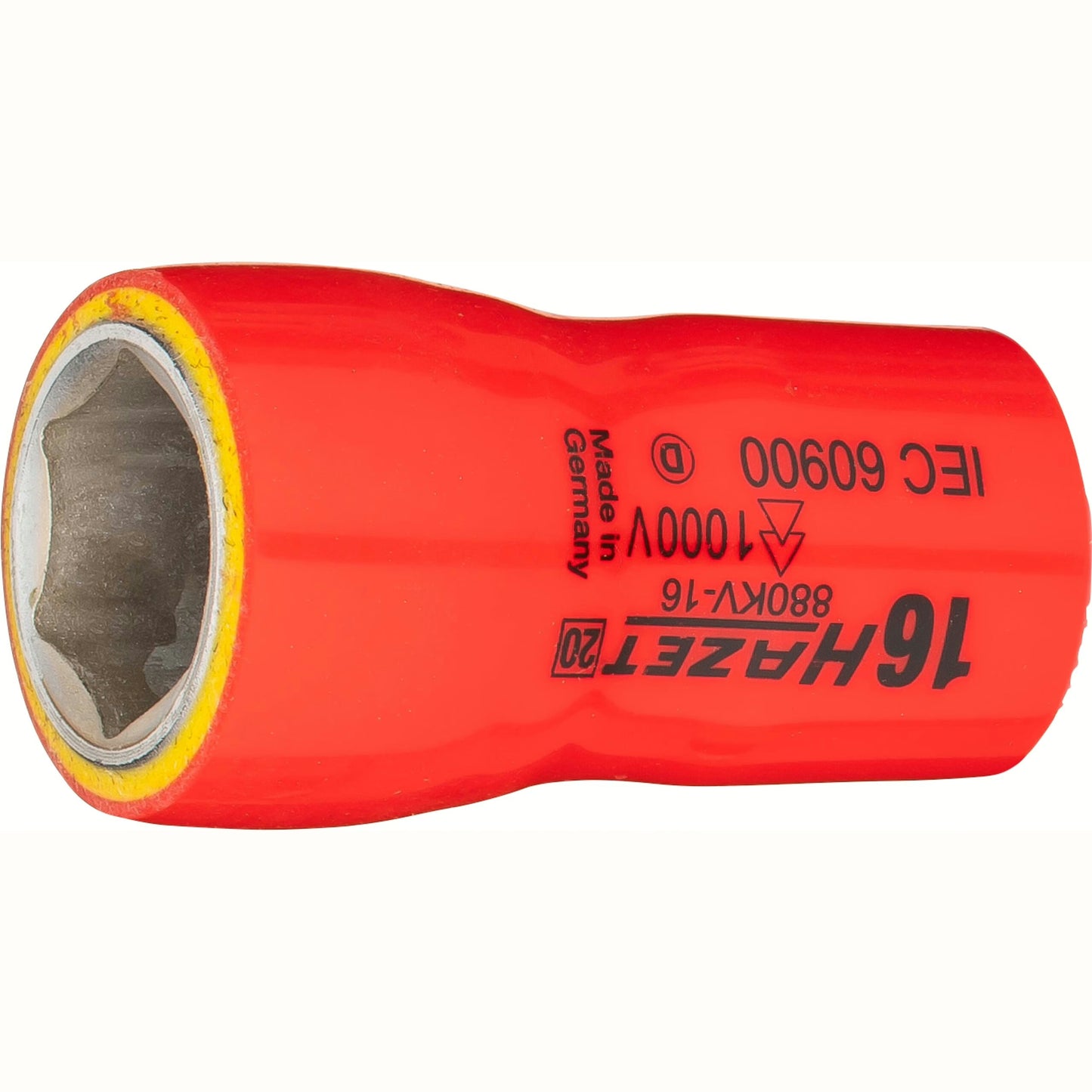 Hazet 880KV-16 3⁄8″ Socket ∙ with protective insulation ∙ Outside hexagon traction profile ∙ 16 mm