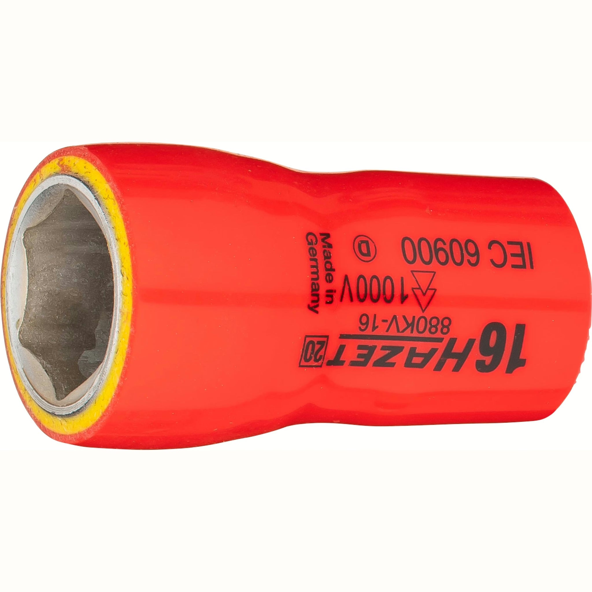Hazet 880KV-16 3⁄8″ Socket ∙ with protective insulation ∙ Outside hexagon traction profile ∙ 16 mm