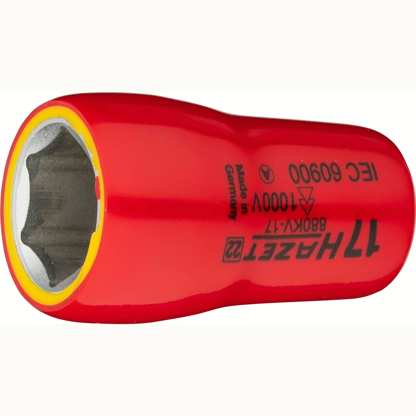 Hazet 880KV-17 3⁄8″ Socket ∙ with protective insulation ∙ Outside hexagon traction profile ∙ 17 mm