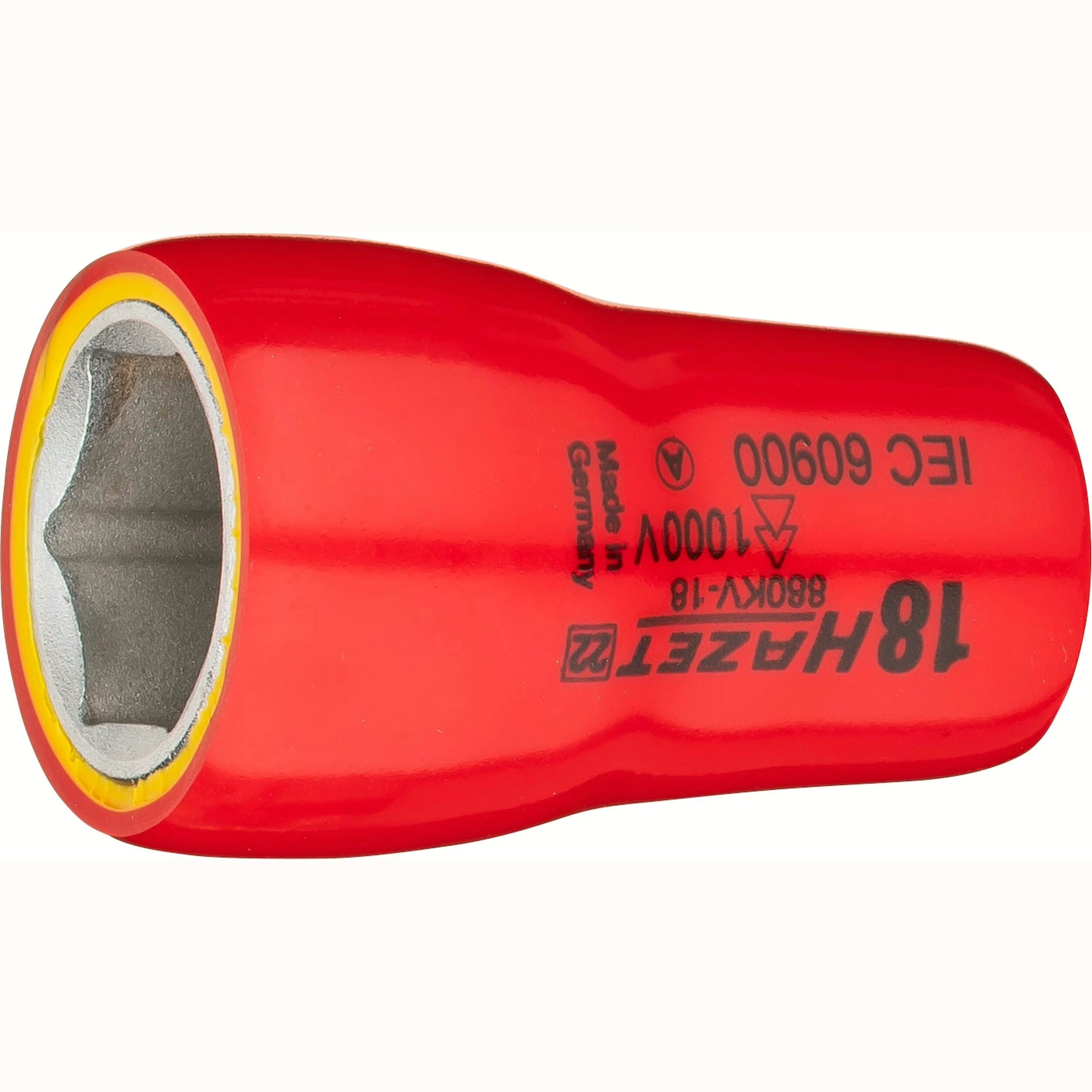 Hazet 880KV-18 3⁄8″ Socket ∙ with protective insulation ∙ Outside hexagon traction profile ∙ 18 mm