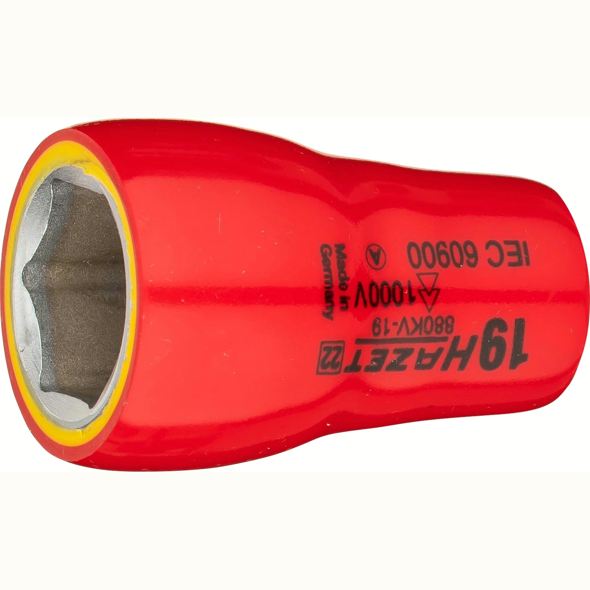 Hazet 880KV-19 3⁄8″ Socket ∙ with protective insulation ∙ Outside hexagon traction profile ∙ 19 mm