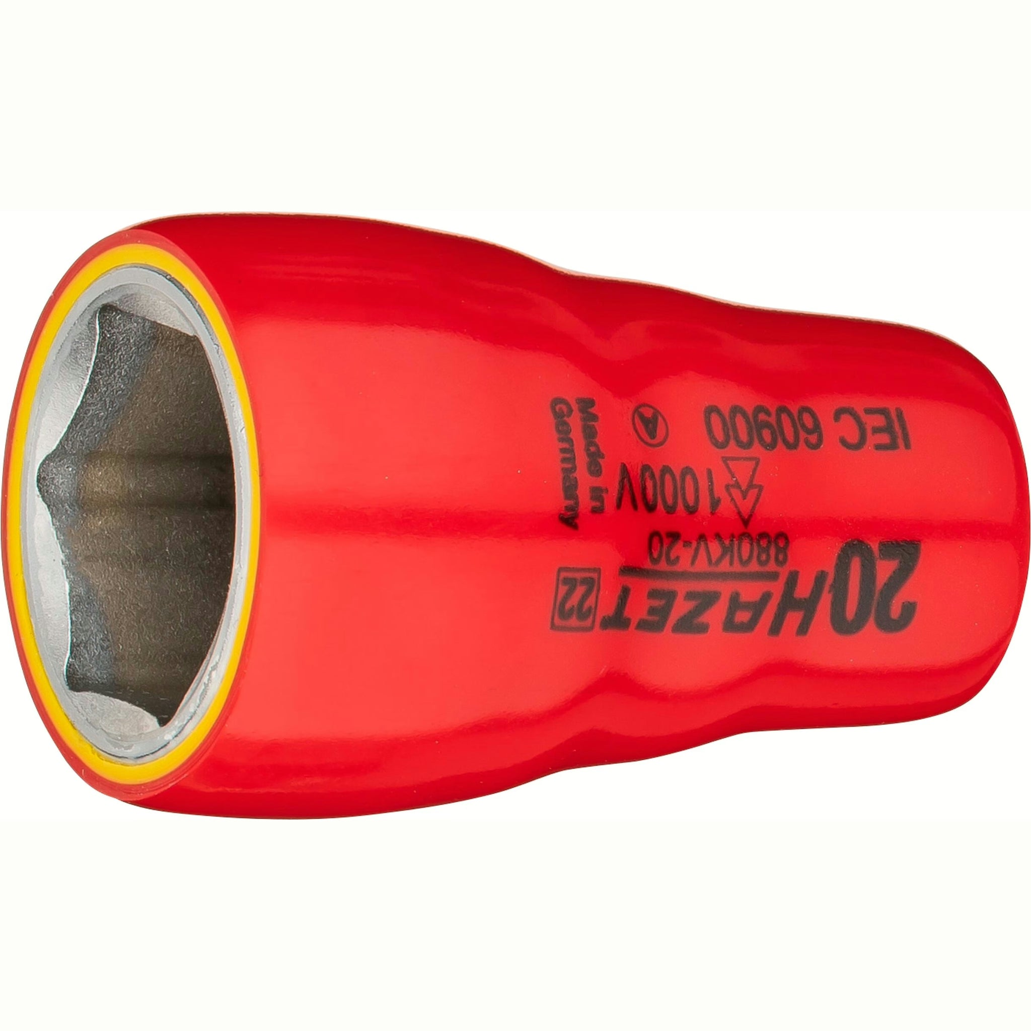 Hazet 880KV-20 3⁄8″ Socket ∙ with protective insulation ∙ Outside hexagon traction profile ∙ 20 mm