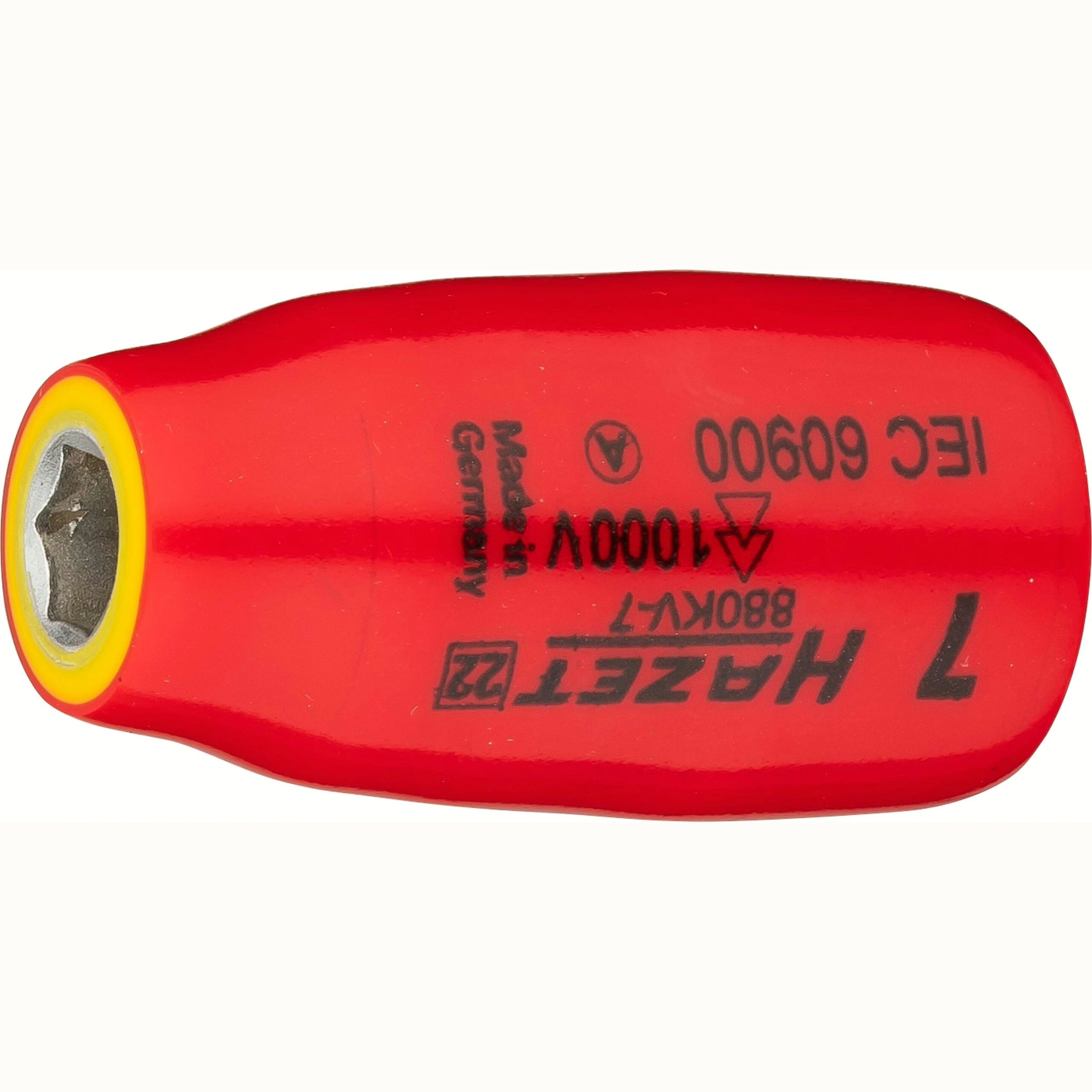 Hazet 880KV-7 3⁄8″ Socket ∙ with protective insulation ∙ Outside hexagon traction profile ∙ 7 mm