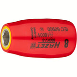 Hazet 880KV-8 3⁄8″ Socket ∙ with protective insulation ∙ Outside hexagon traction profile ∙ 8 mm