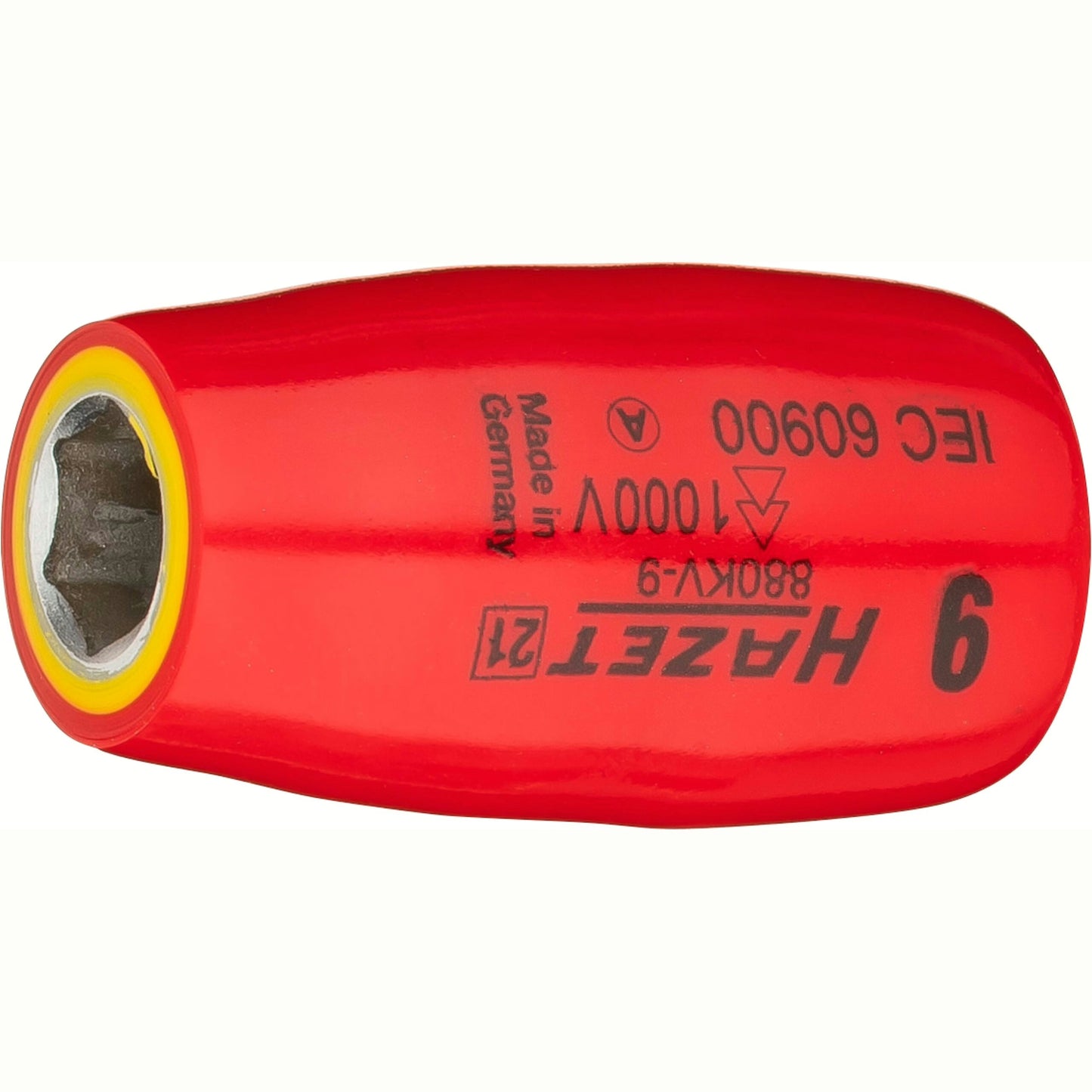 Hazet 880KV-9 3⁄8″ Socket ∙ with protective insulation ∙ Outside hexagon traction profile ∙ 9 mm