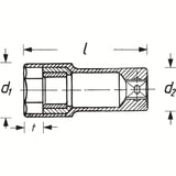 Hazet 880MGT-18 3⁄8″ Spark plug socket Outside hexagon profile 18 mm