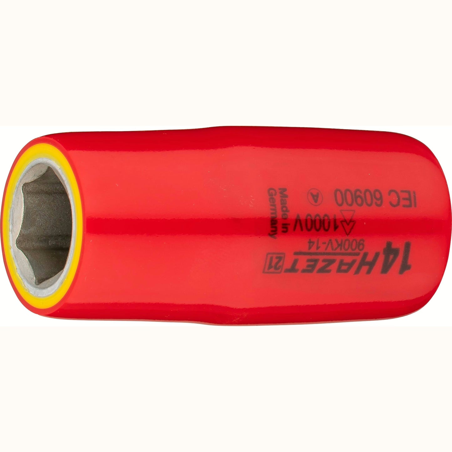 Hazet 900KV-14 1⁄2″ Socket ∙ with protective insulation ∙ Outside hexagon traction profile ∙ 14 mm