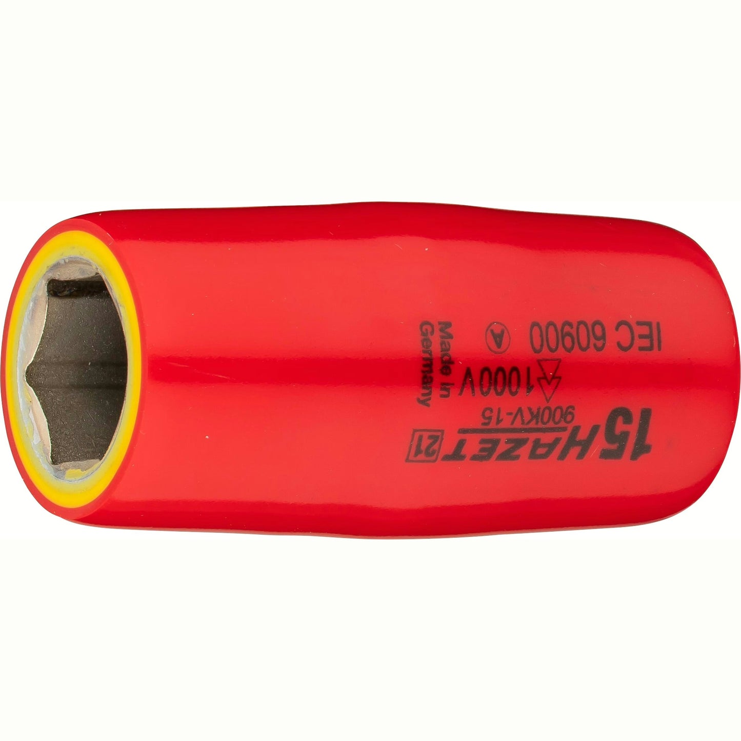 Hazet 900KV-15 1⁄2″ Socket ∙ with protective insulation ∙ Outside hexagon traction profile ∙ 15 mm