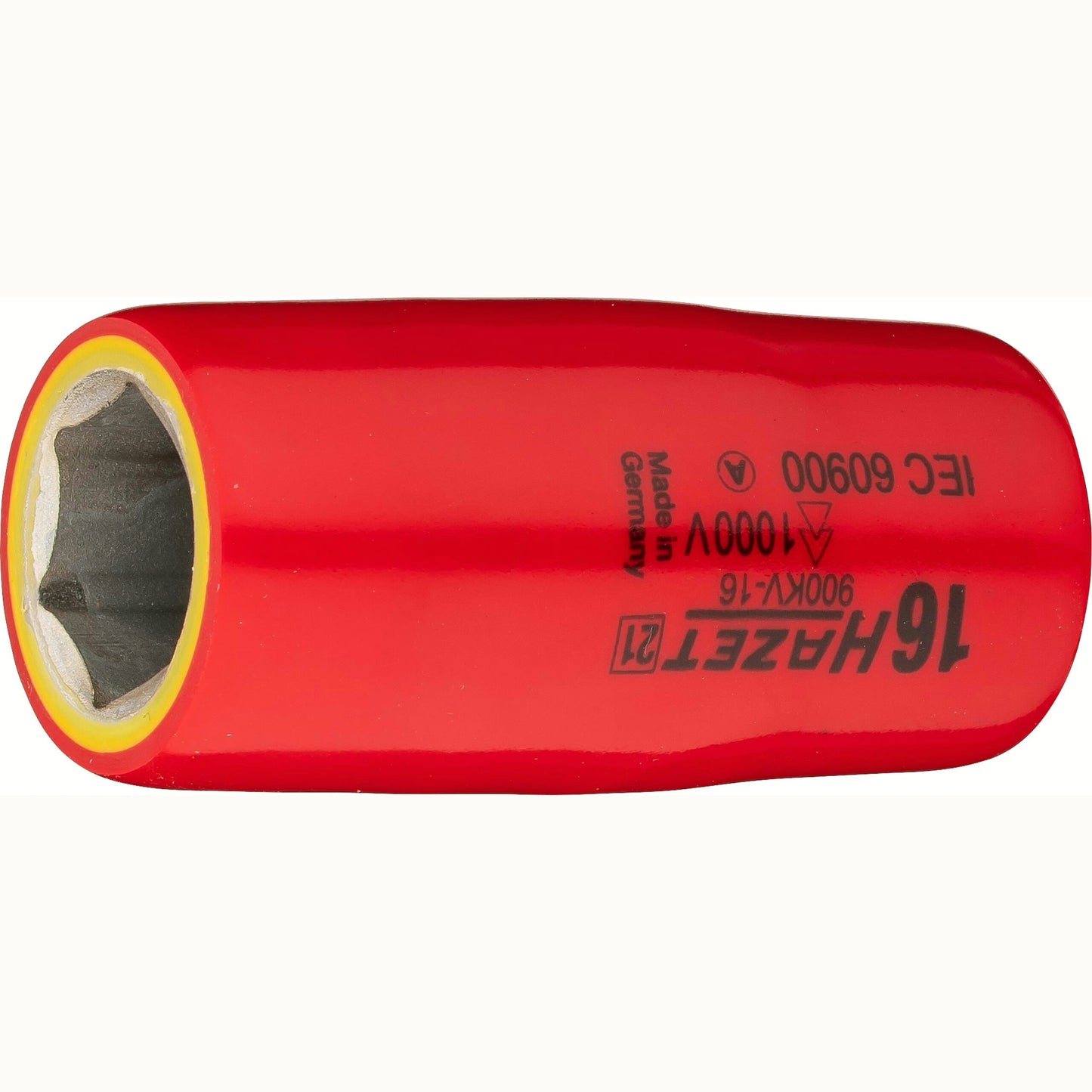 Hazet 900KV-16 1⁄2″ Socket ∙ with protective insulation ∙ Outside hexagon traction profile ∙ 16 mm