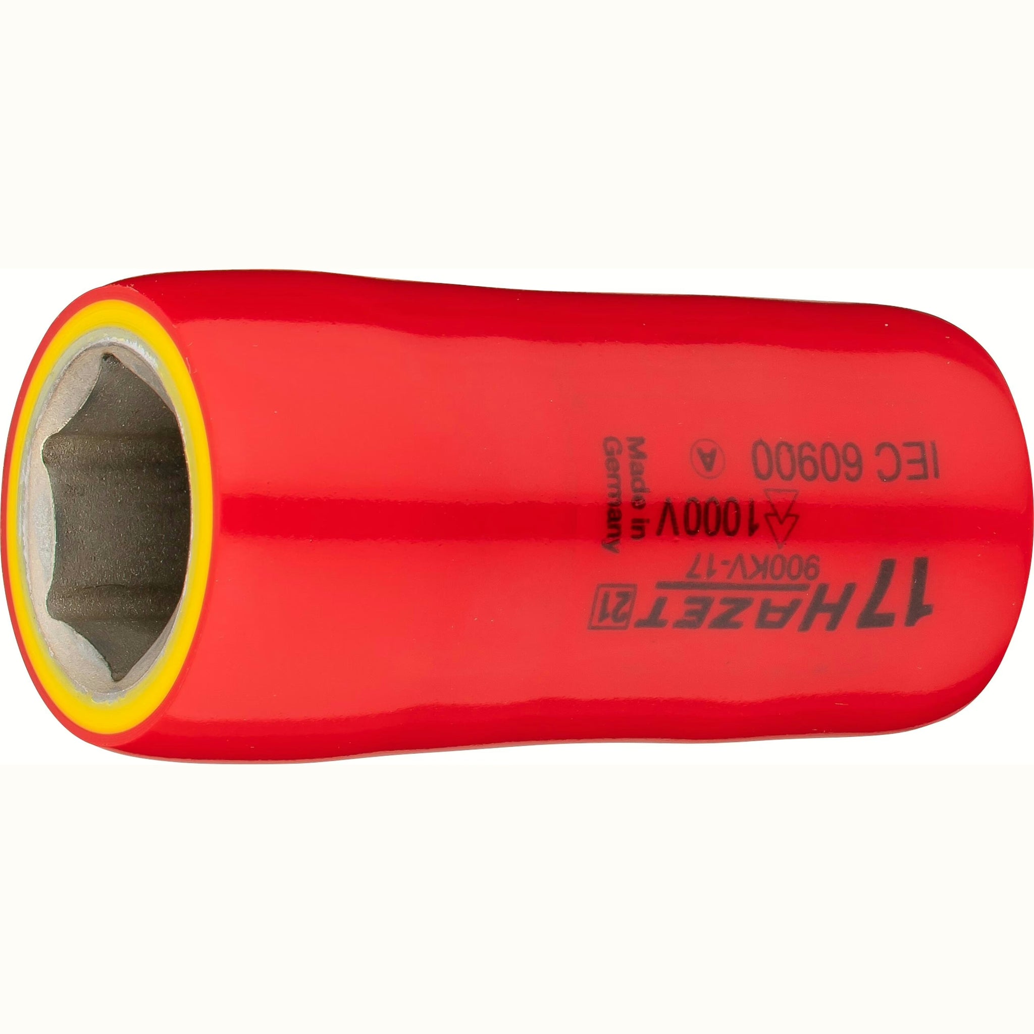 Hazet 900KV-17 1⁄2″ Socket ∙ with protective insulation ∙ Outside hexagon traction profile ∙ 17 mm