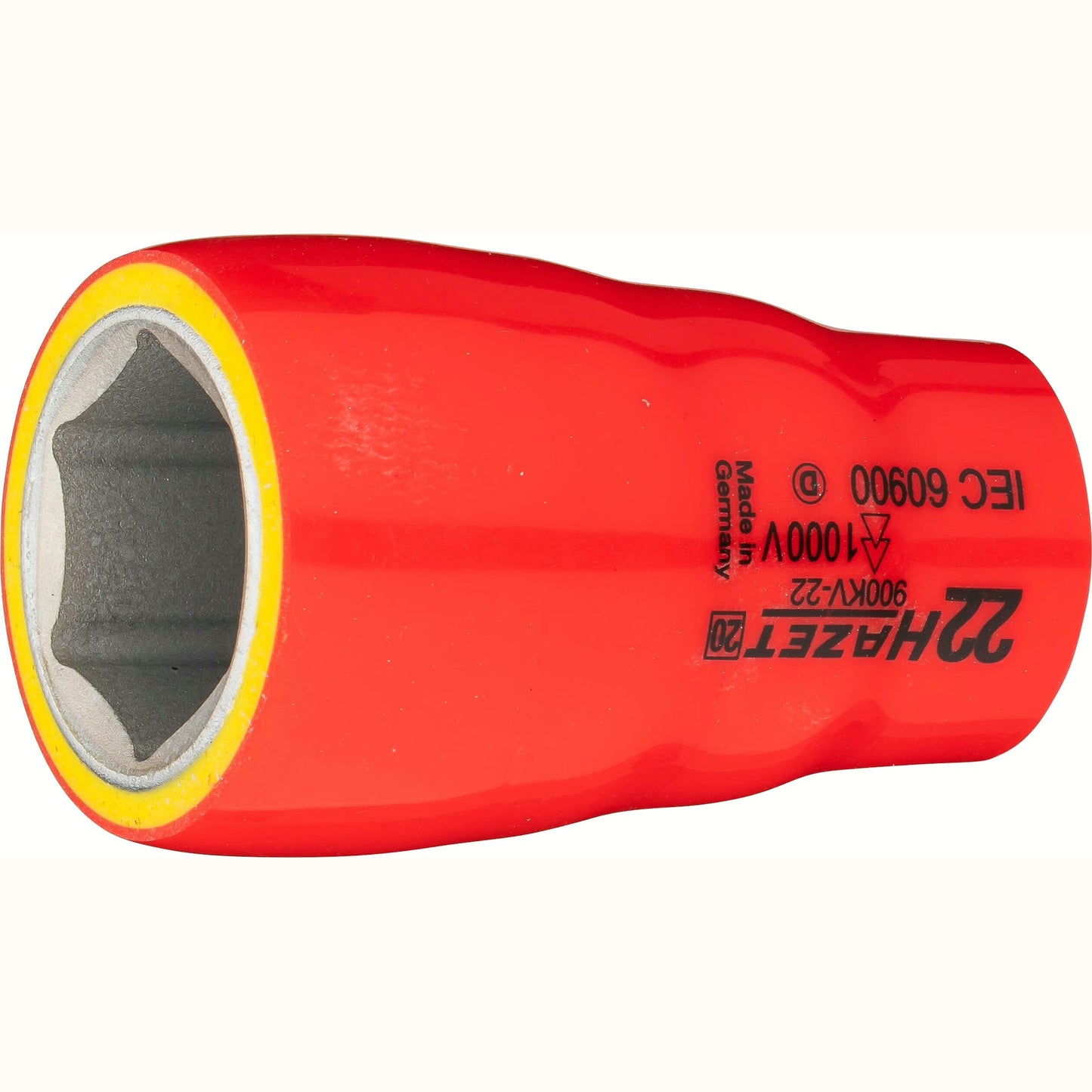 Hazet 900KV-22 1⁄2″ Socket ∙ with protective insulation ∙ Outside hexagon traction profile ∙ 22 mm