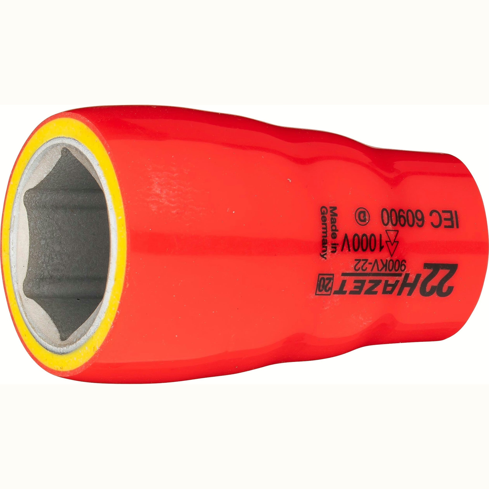 Hazet 900KV-22 1⁄2″ Socket ∙ with protective insulation ∙ Outside hexagon traction profile ∙ 22 mm