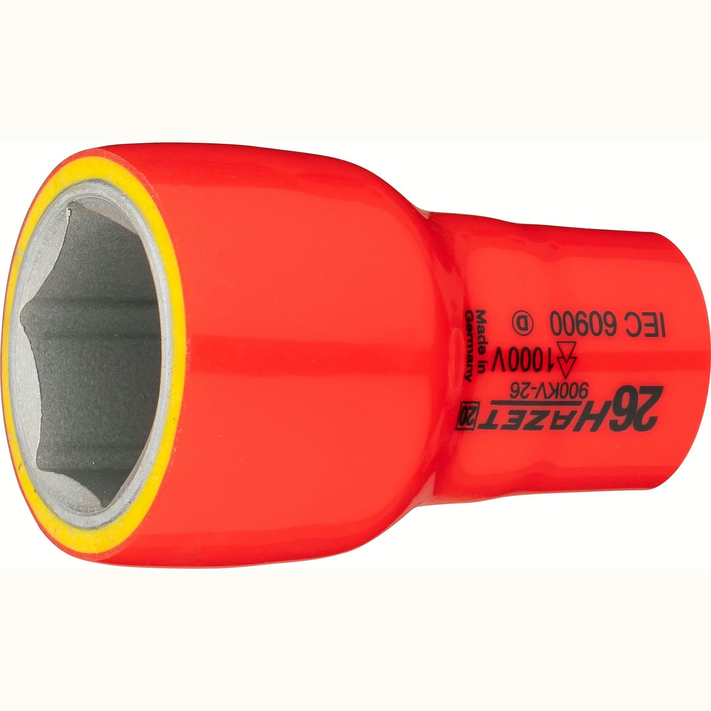 Hazet 900KV-26 1⁄2″ Socket ∙ with protective insulation ∙ Outside hexagon traction profile ∙ 26 mm