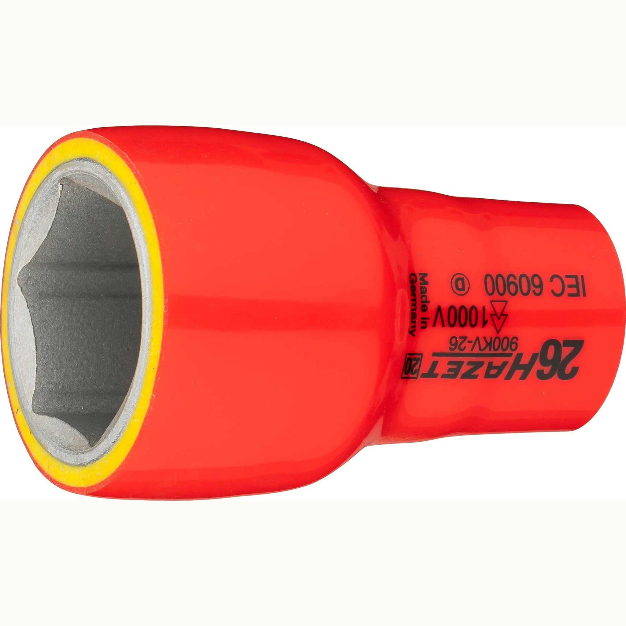 Hazet 900KV-26 1⁄2″ Socket ∙ with protective insulation ∙ Outside hexagon traction profile ∙ 26 mm