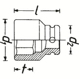 Hazet 900SZ-27 1⁄2″ Impact socket ∙ Outside 12-point traction profile ∙ 27 mm