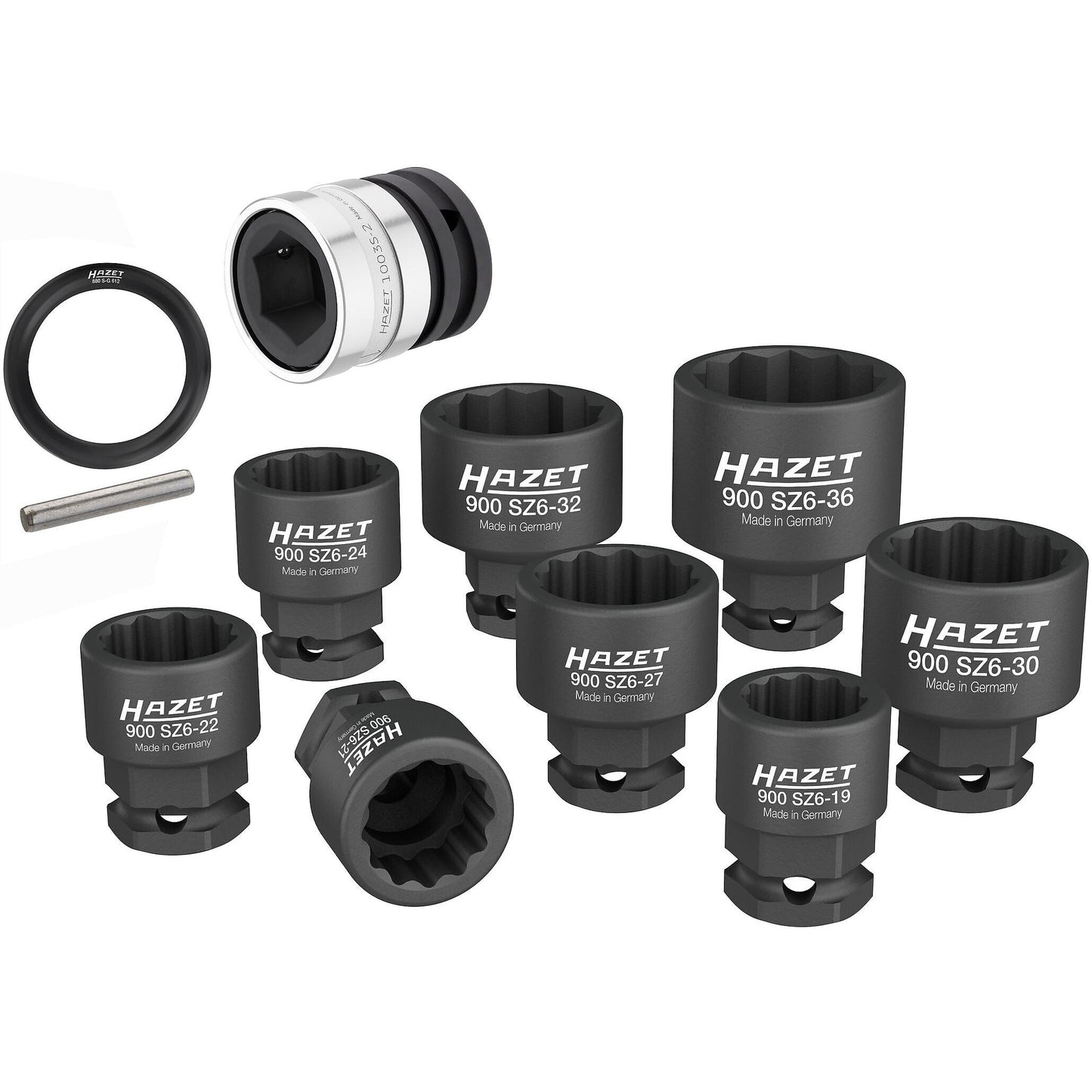 Hazet 900SZ6/11 1⁄2″ ∙ 24 mm outside hexagon Impact socket set ∙ Outside 12-point traction profile